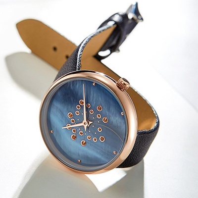 correa de Sapphire Mineral Mirror 115m m del reloj del cuarzo de las señoras del grueso de 9m m
