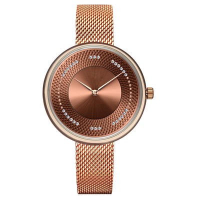 Prenda impermeable para mujer de Diamond Encrusted Watch Chronograph Wrist los 30m del cuarzo