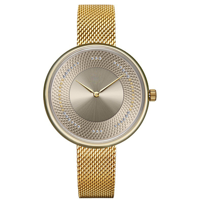 Prenda impermeable para mujer de Diamond Encrusted Watch Chronograph Wrist los 30m del cuarzo