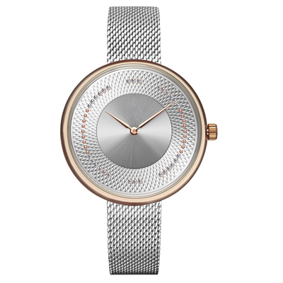 Prenda impermeable para mujer de Diamond Encrusted Watch Chronograph Wrist los 30m del cuarzo