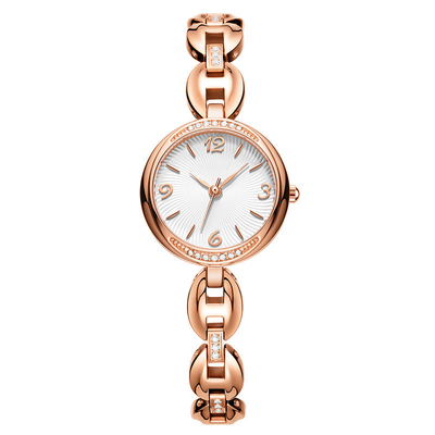 Reloj Diamond Encrusted Jewelry Buckle del cuarzo de las mujeres del brazalete