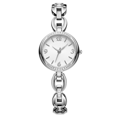 Reloj Diamond Encrusted Jewelry Buckle del cuarzo de las mujeres del brazalete