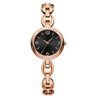 Reloj Diamond Encrusted Jewelry Buckle del cuarzo de las mujeres del brazalete