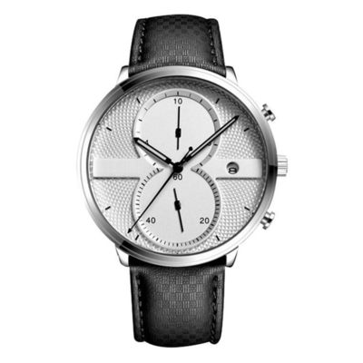 Reloj 43m m Dia Minimalist Chronograph del cuarzo de la aleación de la correa de cuero