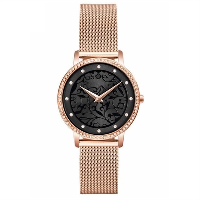 la correa Diamond Quartz Watch Japanese Movement auténtico de 16m m grabó