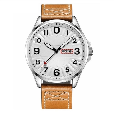 Cronógrafo doble de la PU del dial del reloj 45m m del cuarzo de la aleación del calendario