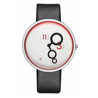 vidrio moderado mineral del cuero de la PU Nubuck del reloj del cuarzo de las mujeres de la correa de 220m m