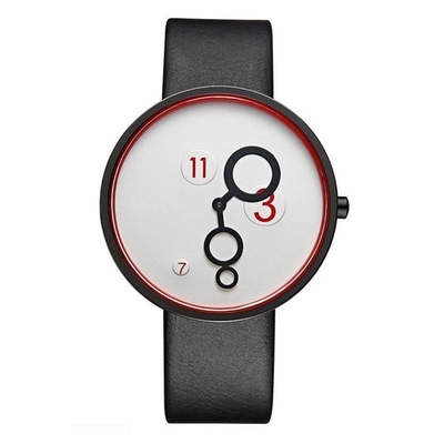 vidrio moderado mineral del cuero de la PU Nubuck del reloj del cuarzo de las mujeres de la correa de 220m m