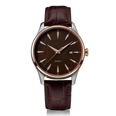reloj de los pares de la piel de vacuno de los 30M Waterproof Top Layer