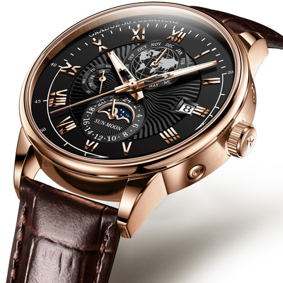 Relojes mecánicos del cuarzo del ojo del profesional tres del negocio para los ejecutivos