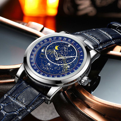El reloj para hombre del dial de los hombres luminosos iluminados del reloj mecánico automático