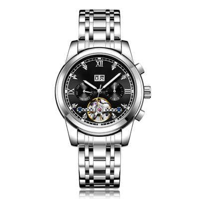 Reloj mecánico automático del calendario de Tourbillon de los hombres de Moonphase del contador de tiempo del negocio