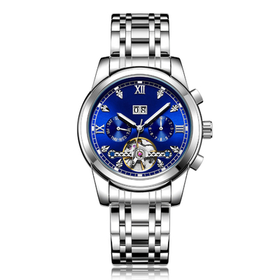 Reloj mecánico automático del calendario de Tourbillon de los hombres de Moonphase del contador de tiempo del negocio