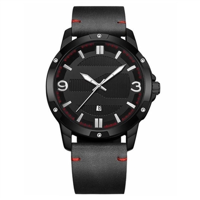 Los deportes cubren el reloj luminoso de la correa con cuero de Athleisure del reloj del cuarzo de la aleación