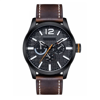 Los hombres forman deportes que el cuarzo impermeable mira el ojo tres reloj grande del dial