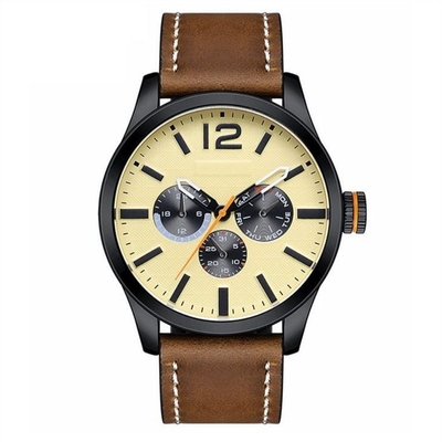 Los hombres forman deportes que el cuarzo impermeable mira el ojo tres reloj grande del dial
