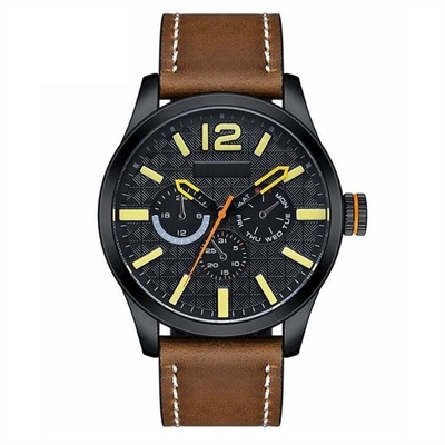 Los hombres forman deportes que el cuarzo impermeable mira el ojo tres reloj grande del dial