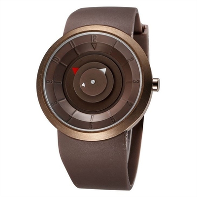 Los hombres cubren deportes con cuero que los relojes del cuarzo personalizaron al estudiante creativo Watch de la simplicidad