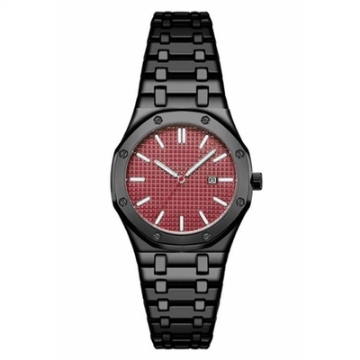 Reloj de acero inoxidable del cuarzo del calendario de la prenda impermeable del reloj del negocio de los hombres