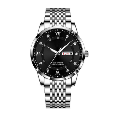 Prenda impermeable de la hebilla de la mariposa del reloj de Seiko Movement Stainless Steel Chronograph