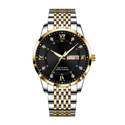 Prenda impermeable de la hebilla de la mariposa del reloj de Seiko Movement Stainless Steel Chronograph