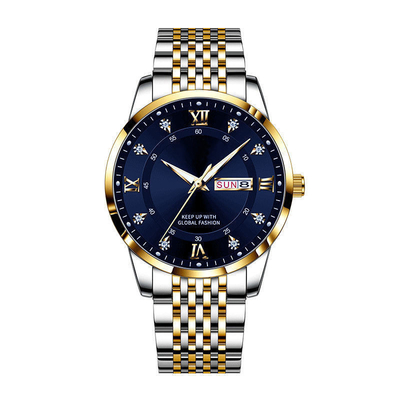 Prenda impermeable de la hebilla de la mariposa del reloj de Seiko Movement Stainless Steel Chronograph