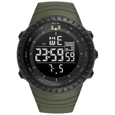 Los deportes análogos-digital del dial del negro del reloj del deporte de Chronos miran 50 metros de impermeable
