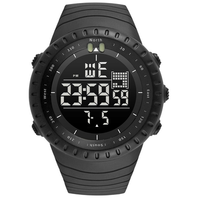 Los deportes análogos-digital del dial del negro del reloj del deporte de Chronos miran 50 metros de impermeable
