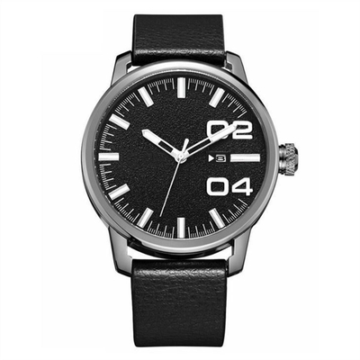 Pin Buckle Black Casual Watches para hombre lleva - el reloj resistente del cuarzo de la correa de cuero