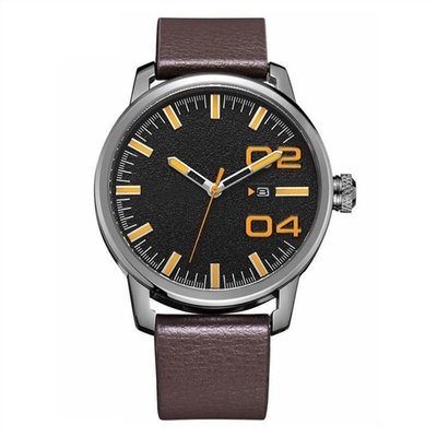 Pin Buckle Black Casual Watches para hombre lleva - el reloj resistente del cuarzo de la correa de cuero