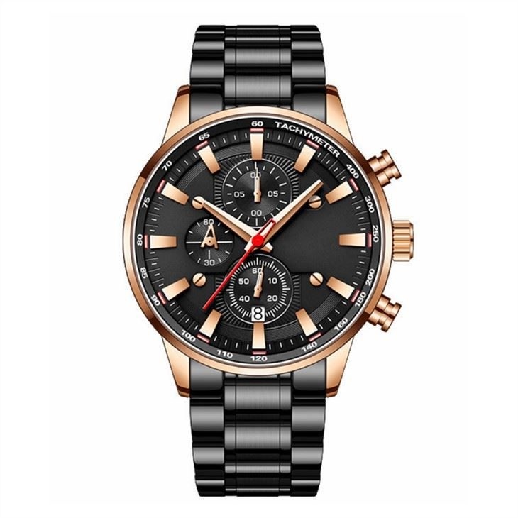 Los hombres de banda de acero impermeables multifuncionales de los relojes 30m de S de Sapphire Glass Mirror Men los ' miran