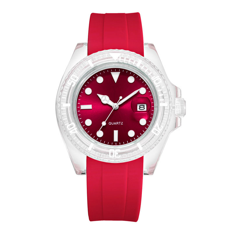 Reloj de Pulsera Redondo de Cuarzo de Acero Inoxidable con Dial de Colores 95g Peso
