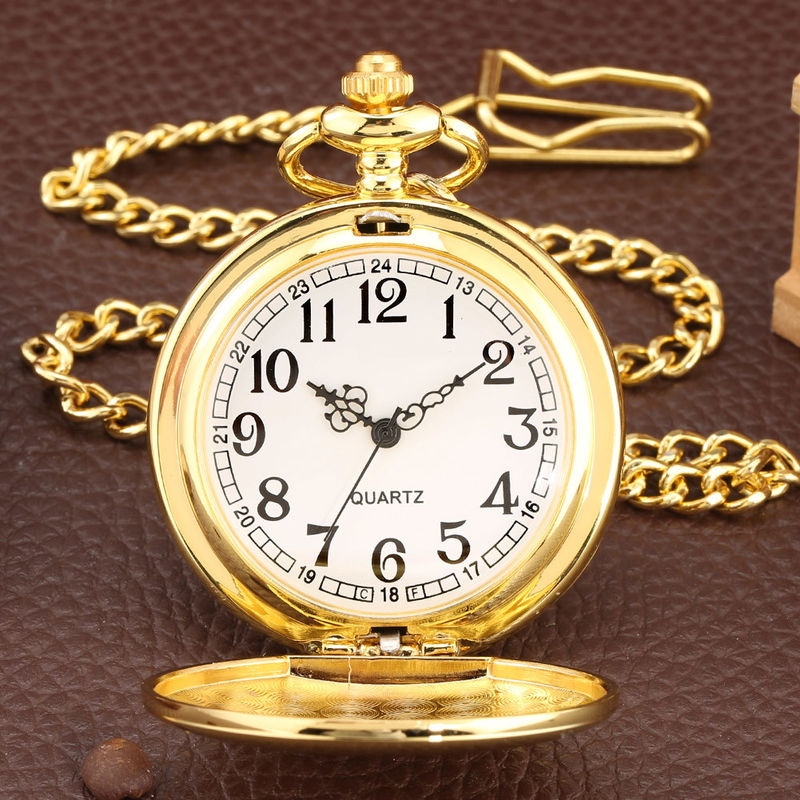Reloj de bolsillo del vintage del ODM con el material de acero inoxidable de la cadena
