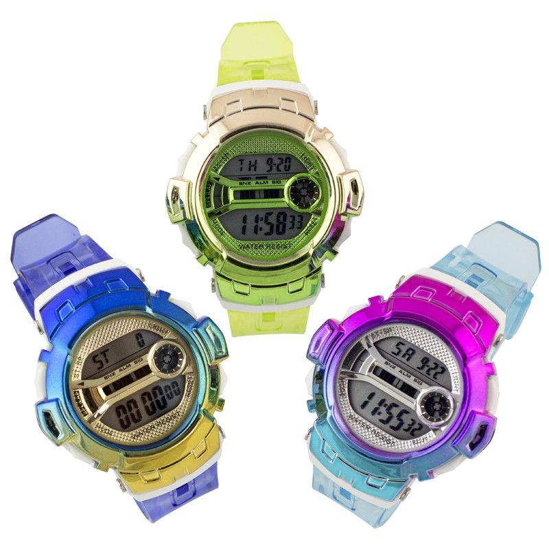 Reloj coloreado plástico unisex de Digitaces del reloj de Digitaces de la juventud del reloj de Digitaces