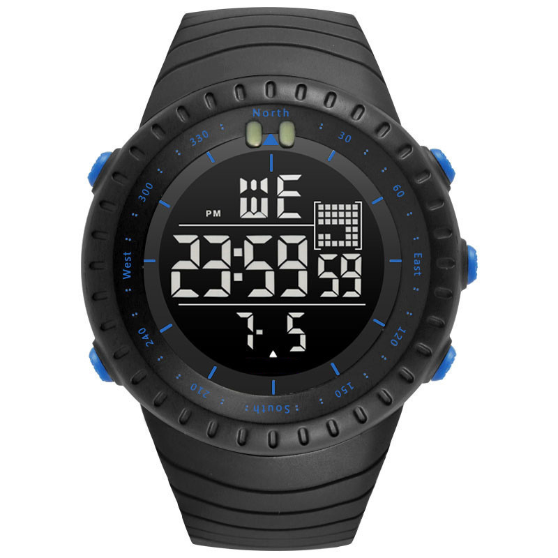 Los deportes análogos-digital del dial del negro del reloj del deporte de Chronos miran 50 metros de impermeable